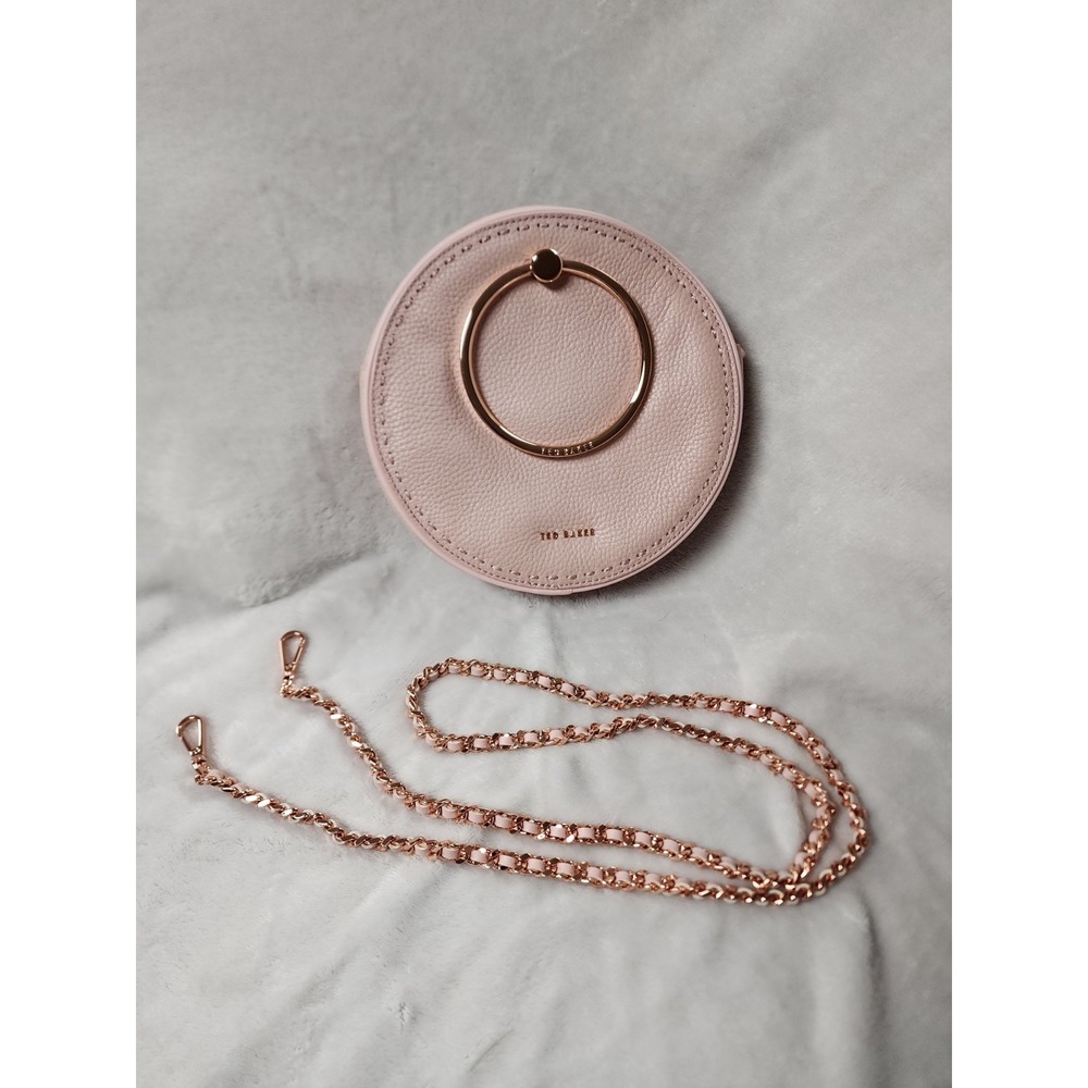 Ted Baker Maddie Stab Stitch Circle Leather Womens Light Pink Crossbody Bag